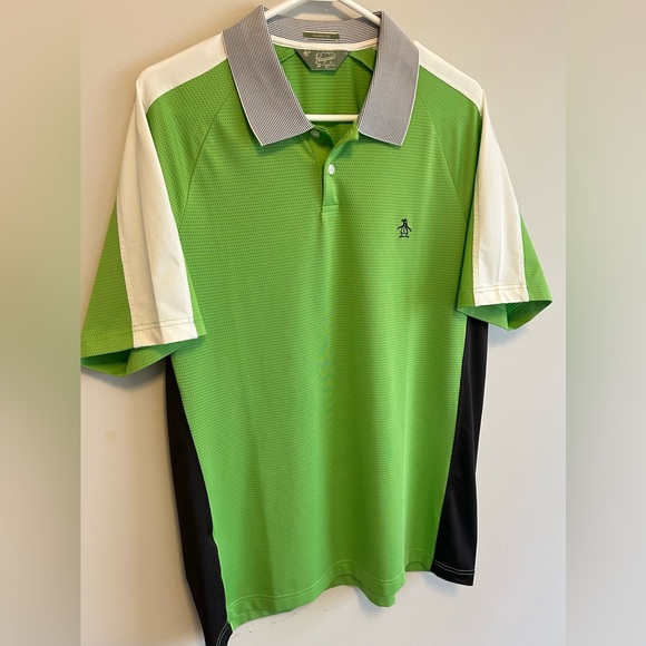 Original Penguin Men’s Green Athletic Golf Polo Shirt - Size L Class Fit 🔥 - Picture 3 of 6